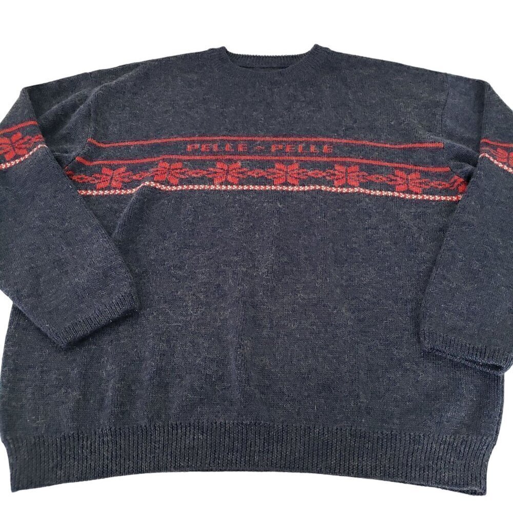Vintage Pelle Pelle Wool Blend Sweater Streetwear Fair Isle Pullover Mens Sz XL